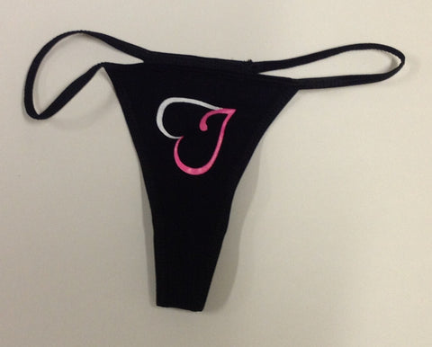 Just Jealous Clothing Heart Black Thong