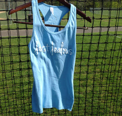 Just Jealous Clothing - Our popular Light Blue Just Jealous tank top with the "Just Jealous" heart logo on the back!
