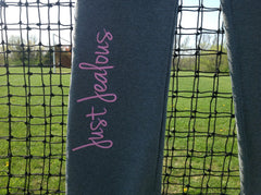 Just Jealous Clothing - Sweatpants with "Just Jealous" heart logo on hip and text down the right leg